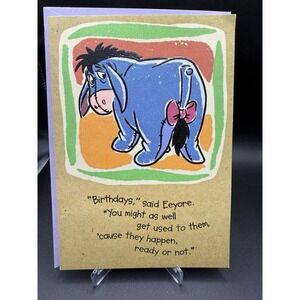 Vintage Hallmark Disney Pooh Eeyore Birthday Greeting Card